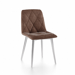 Стул Ричи (каркас хром тк. коллекции Велюр коричневая) Стул Ричи (каркас хром тк. коллекции Велюр коричневая)